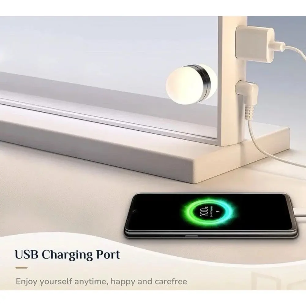 Keonjinn Hollywood Vanity Mirror Lighted USB Charging Port White New Makeup